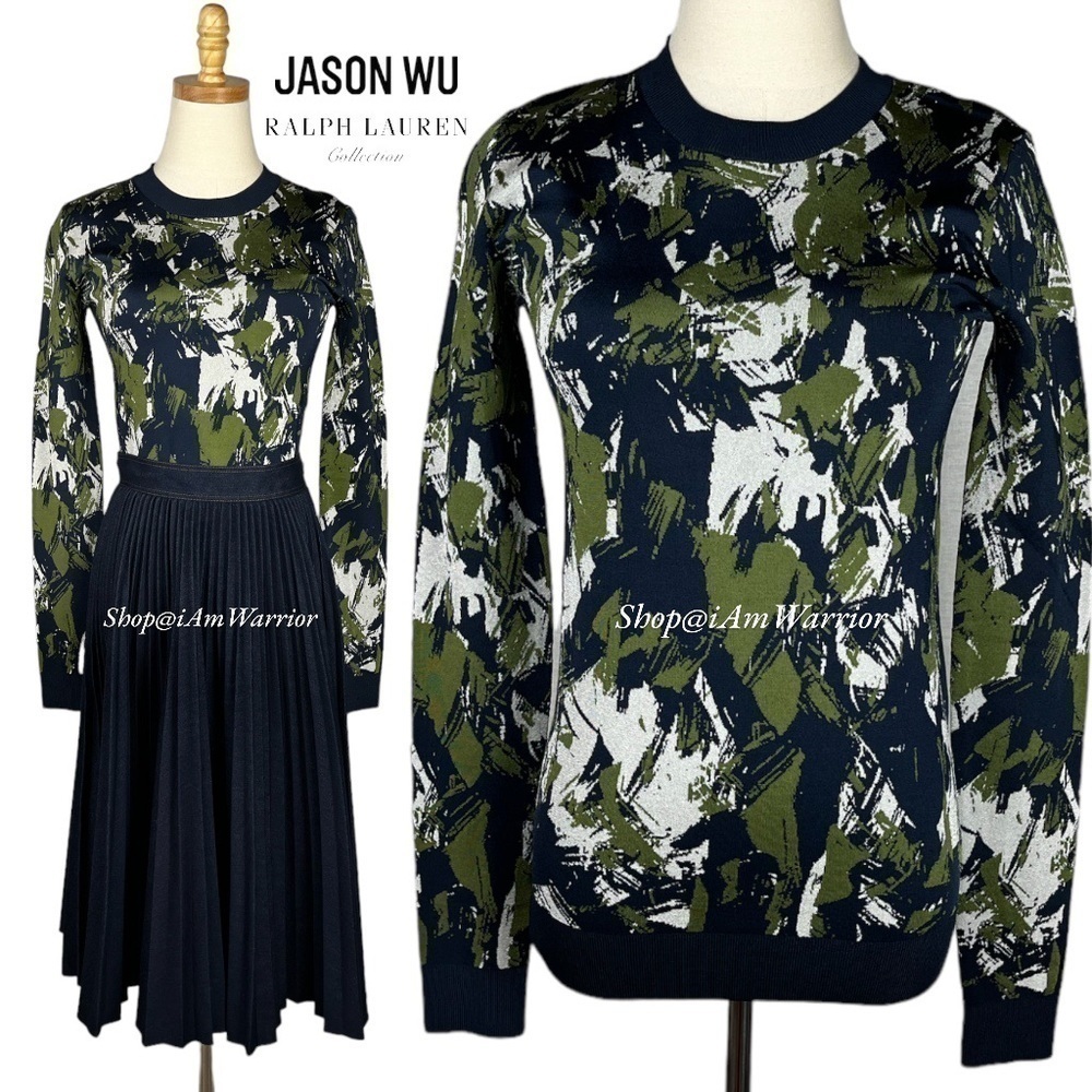 Jason Wu Abstract Crewneck Pullover In Navy, Basi… - image 7